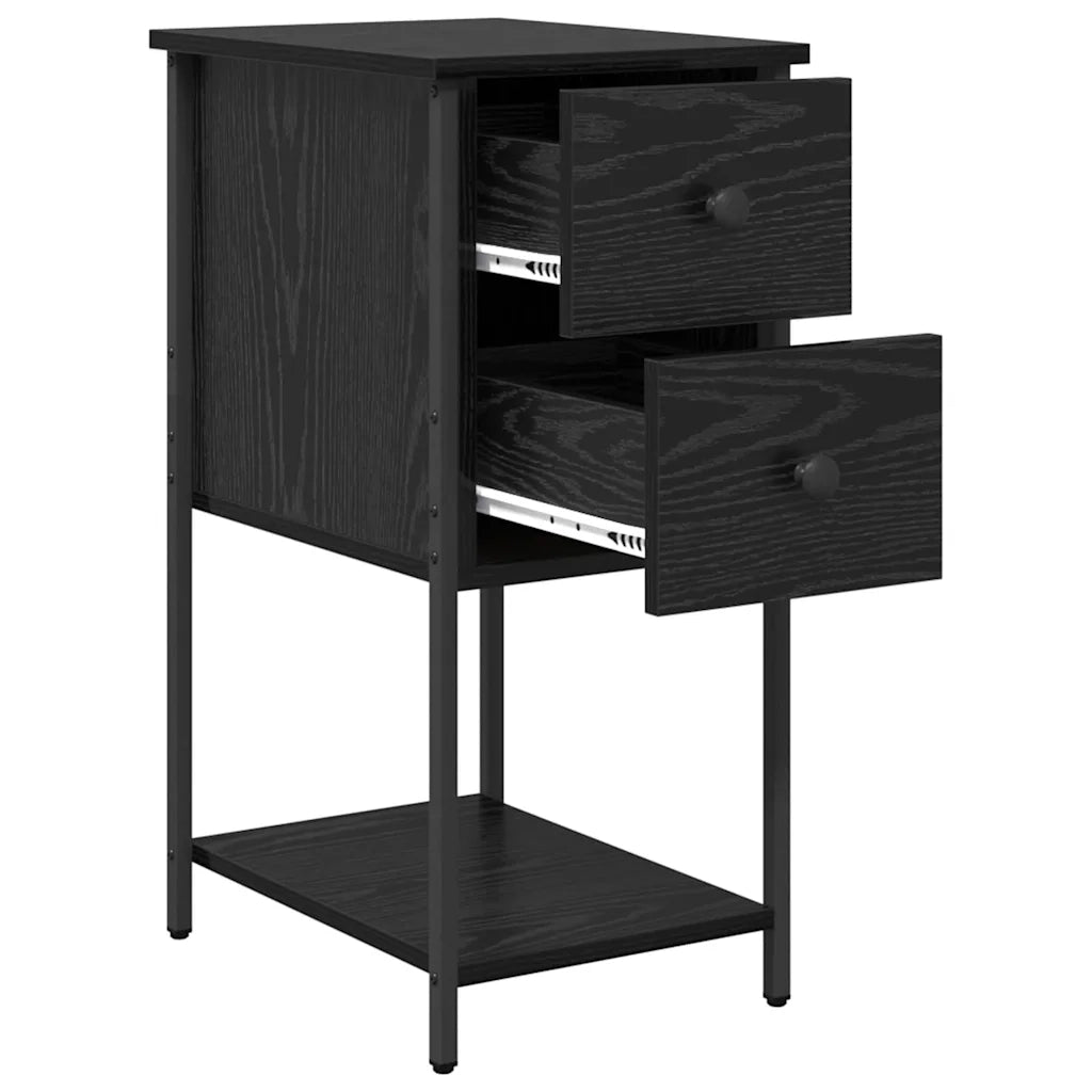 Armadio da Notte con cassetto 2 pcs Rovere nero 32 x 42 x 70 cm 871290