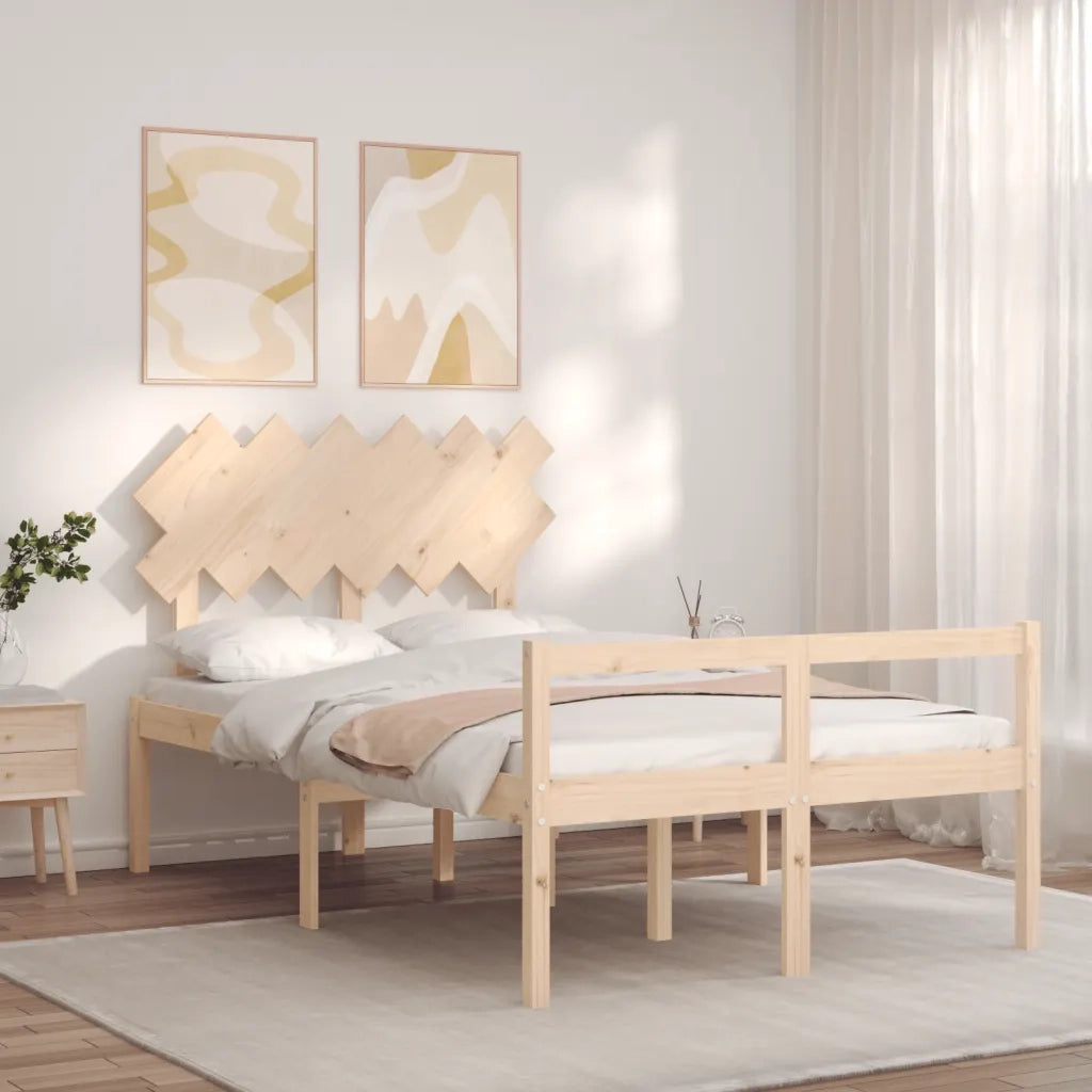 Letto matrimoniale | Letto per adulti | Letto per Anziani con Testiera Small Double in Legno Massello