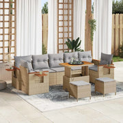 Set Divano da Giardino 13 pcs Beige e Grigio Chiaro polyrattan