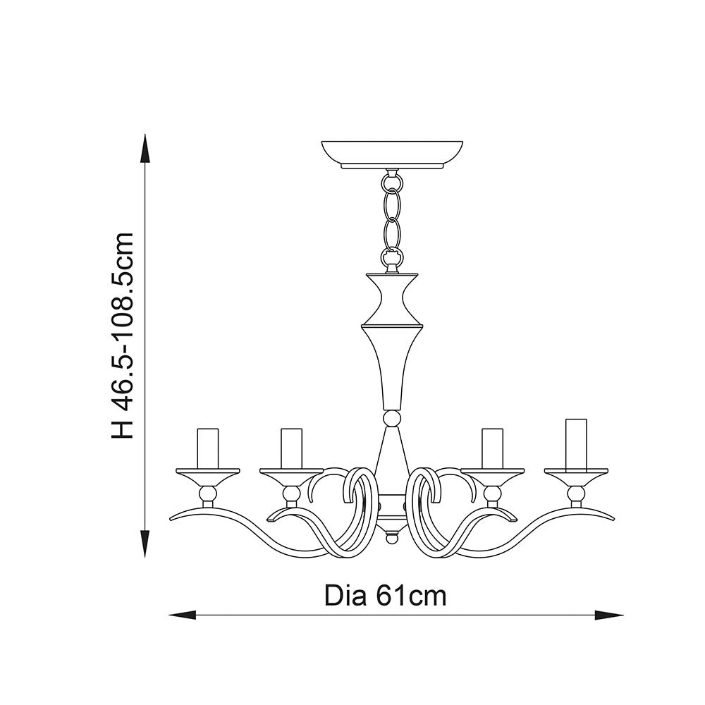 Lampadario Kora Endon cromato 5 luci E14 dimmerabile