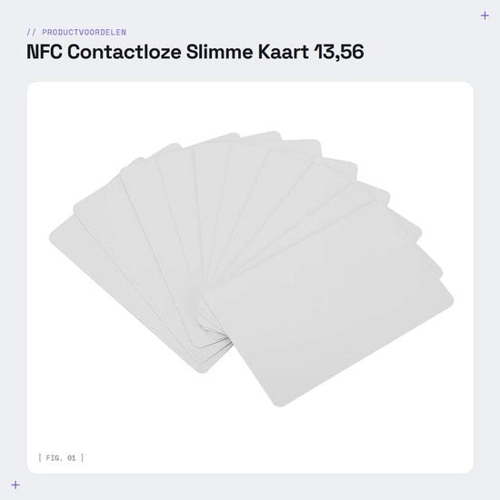 Carta a contatto NFC da 10 pezzi - Chiave intelligente - Lettore RFID - 13,56 MHz - 8 KBit di memoria - 0,87 x 85,5 x 54 mm - Smartcard