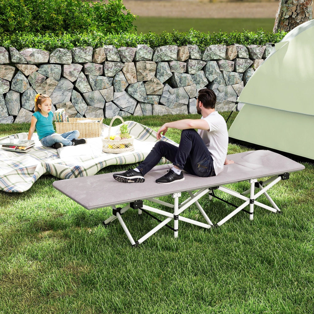 Letto da campeggio pieghevole con materasso ¨C Xylo ¨C Grigio 185x65x37 cm con sacca