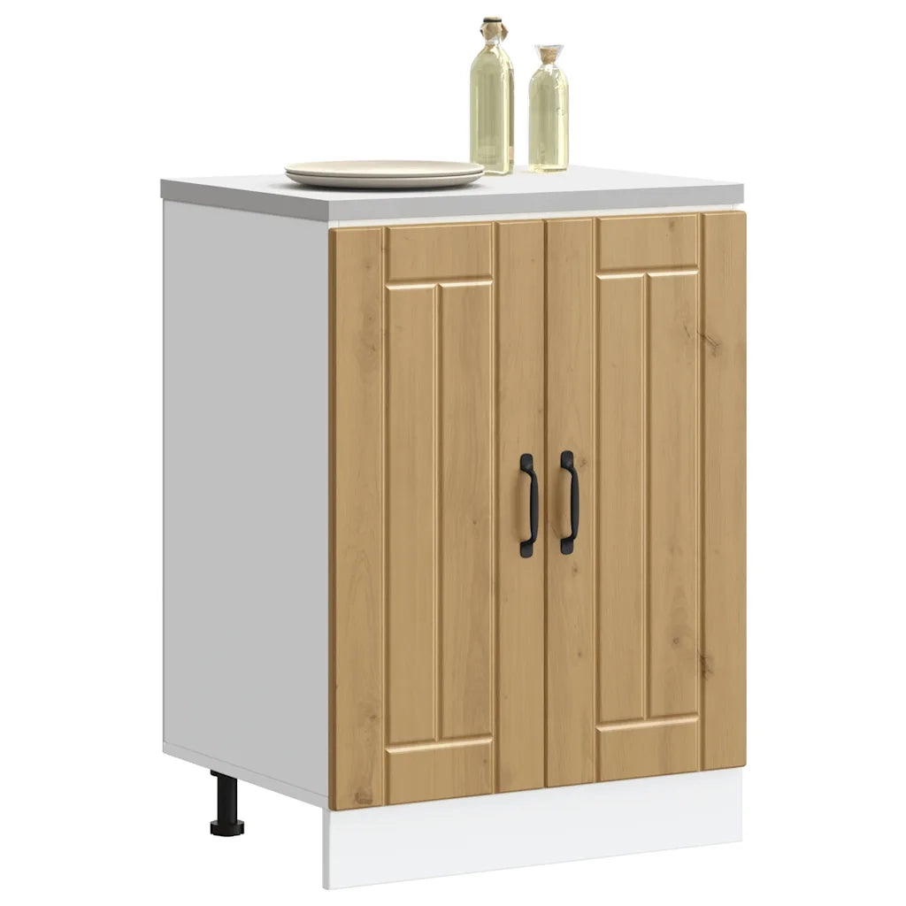 Mobile Base Lavello Lucca Rovere Artigianale Legno Multistrato 853686