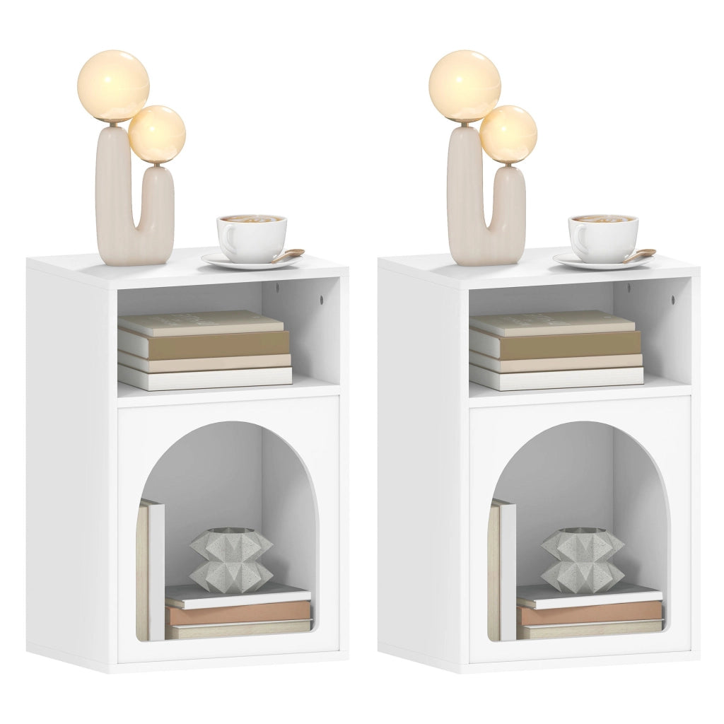 Comodino con scomparti aperti ¨C Minimal ¨C bianco 40x30x60 cm