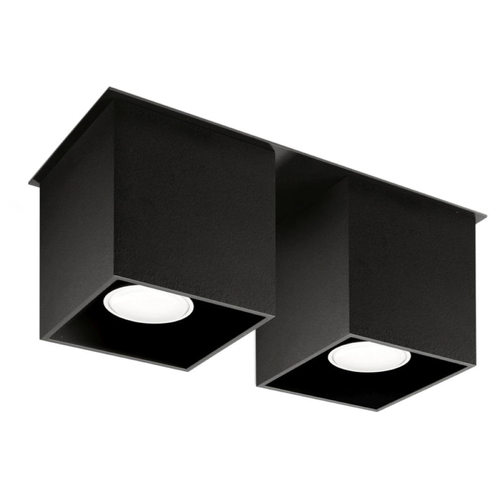 Lampada da parete Quad Deep Space in alluminio nero 2x GU10 LED Max 10W