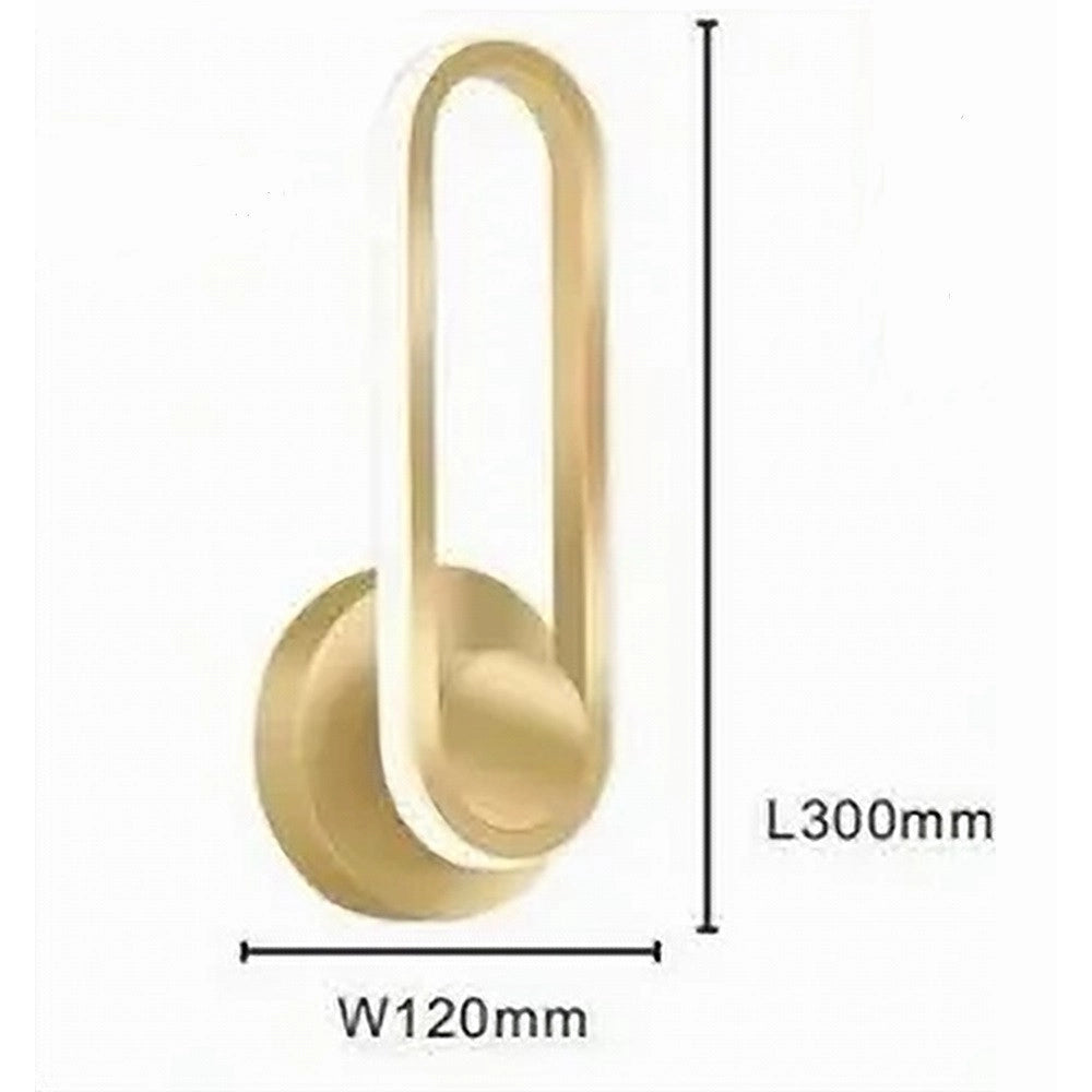 Trade Shop - Applique Da Parete Led 13 W Ovale Verticale Orientabile Oro Luce Naturale 50346 -