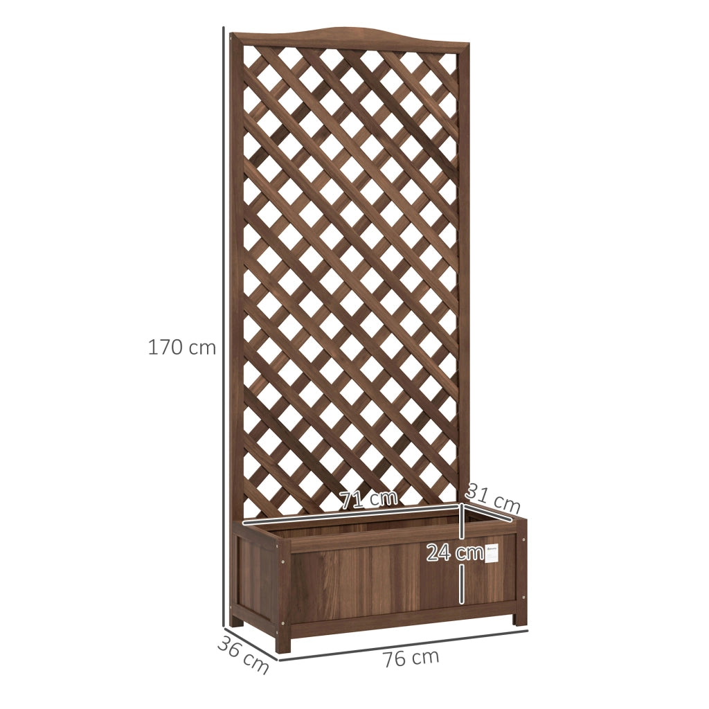 Fioriera con Griglia 76x36x170cm ¨C Xylo ¨C Legno Pino Marrone Scuro