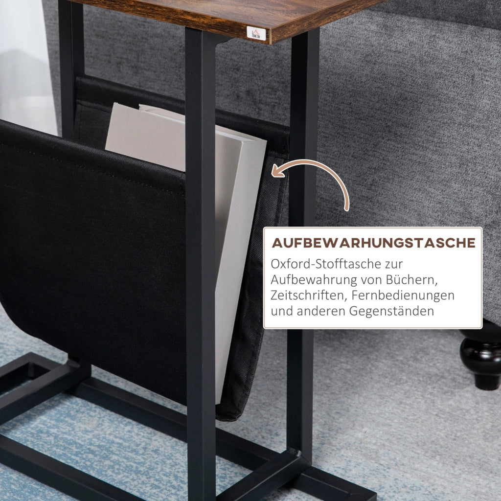 Tavolino da notte design moderno ¨C Minimal ¨C nero scuro, acciaio, 49x19x55 cm