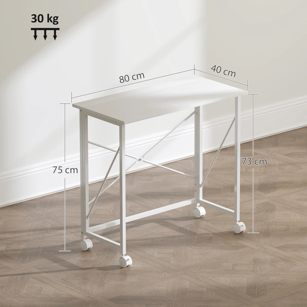 Scrivania pieghevole con ruote ¨C Xylo ¨C bianco 80x40 cm