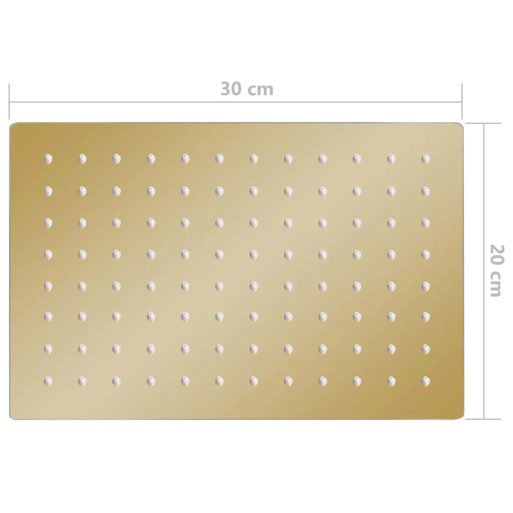 Testa Doccia a Pioggia in Acciaio Inox 30x20cm Rettangolare Oro CFW9196718