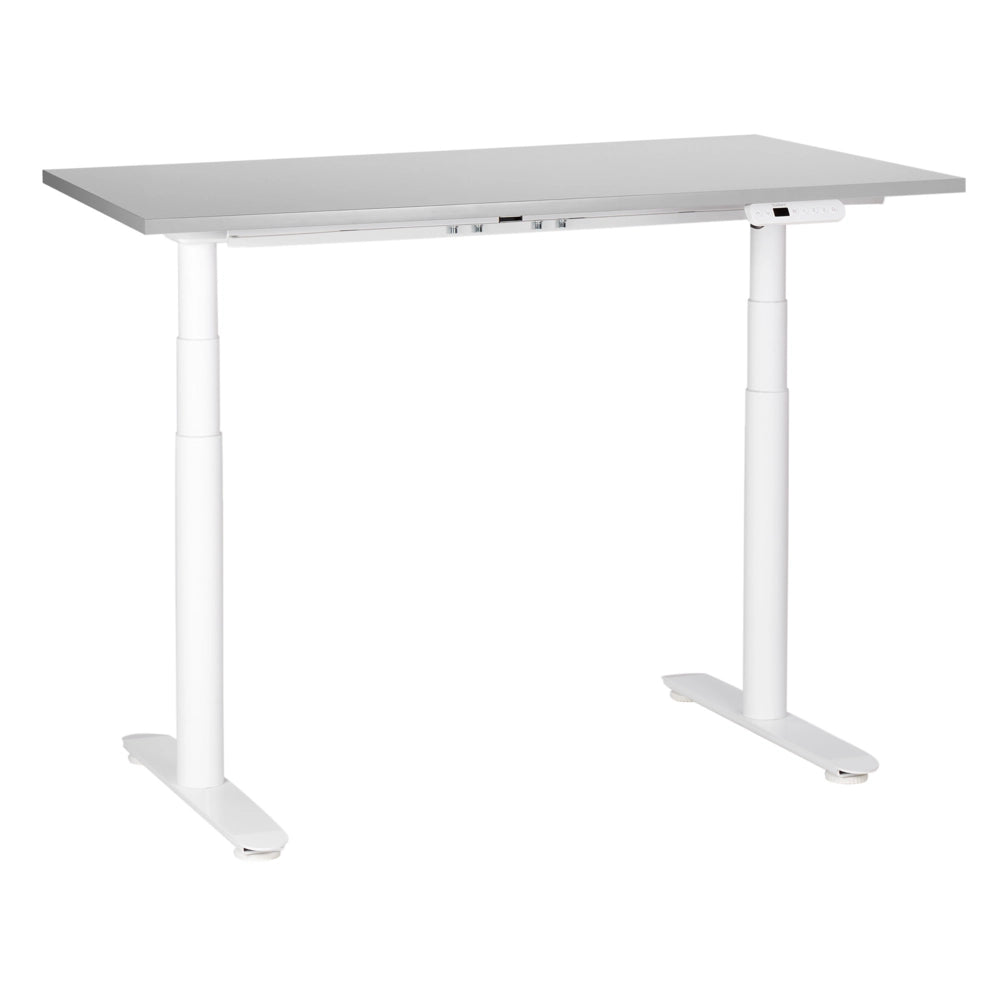 Scrivania regolabile in altezza elettricamente grigio e nero 120 x 72 cm Struttura in acciaio verniciato a polvere