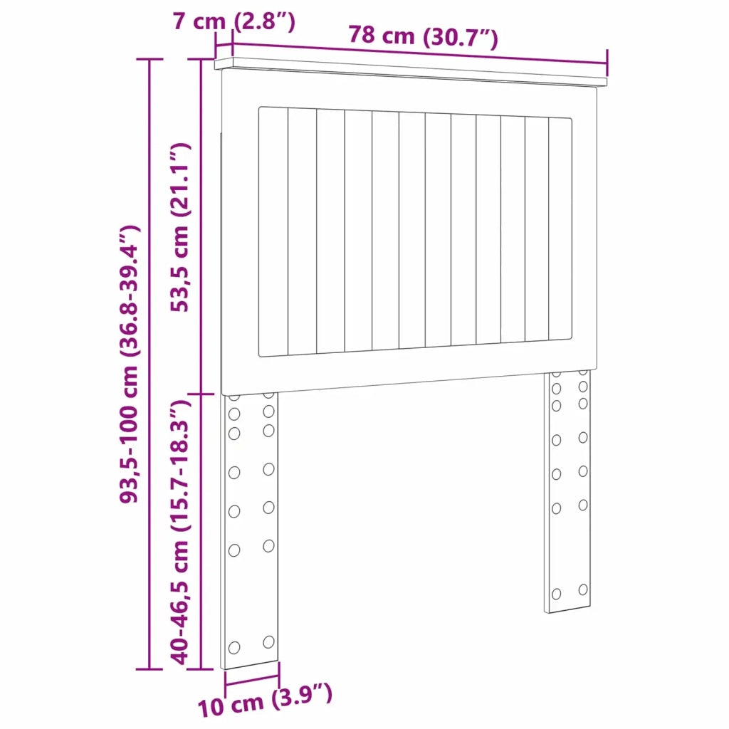Testiera | Testata con Testiera | Testata Bianco Lucido 75 cm Legno multistrato