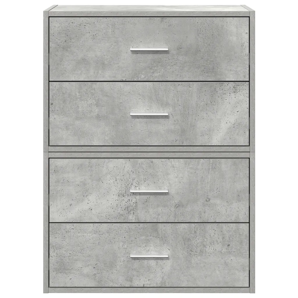 Armadi con 2 Cassetti 2 pz Grigio Cemento 60x31x40cm Truciolato 858828