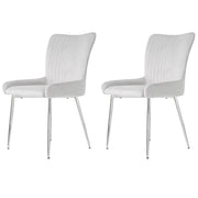 Set di 2 sedie da pranzo in velluto con gambe in metallo per soggiorno grigio