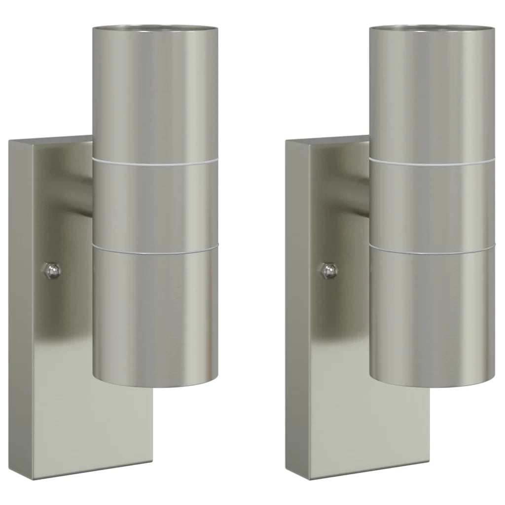 Lampada da Parete Esterna 2 pz Argento 7 x 10 x 22 cm CFW6514439