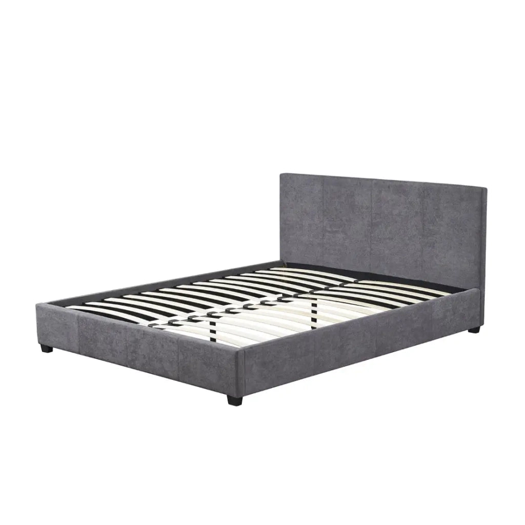 Letto matrimoniale ROMA – 140x200 cm – PU grigio – Rete inclusa – Design moderno – Struttura in MDF
