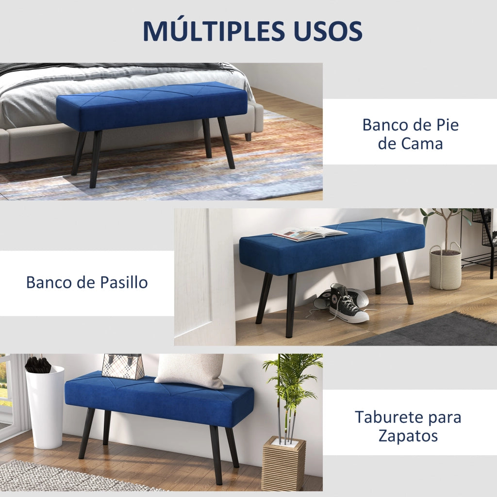 Piediera con Cuscino ¨C zephmum ¨C Blu Scuro 100x36x45 cm