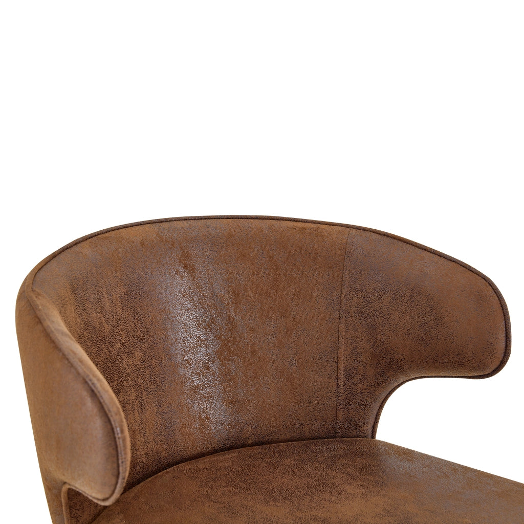 Sgabello da Bar Girevole con Schienale, Altezza Regolabile, Poggiapiedi, in Tessuto Marrone 70.5 × 56.0 × 55.5 cm