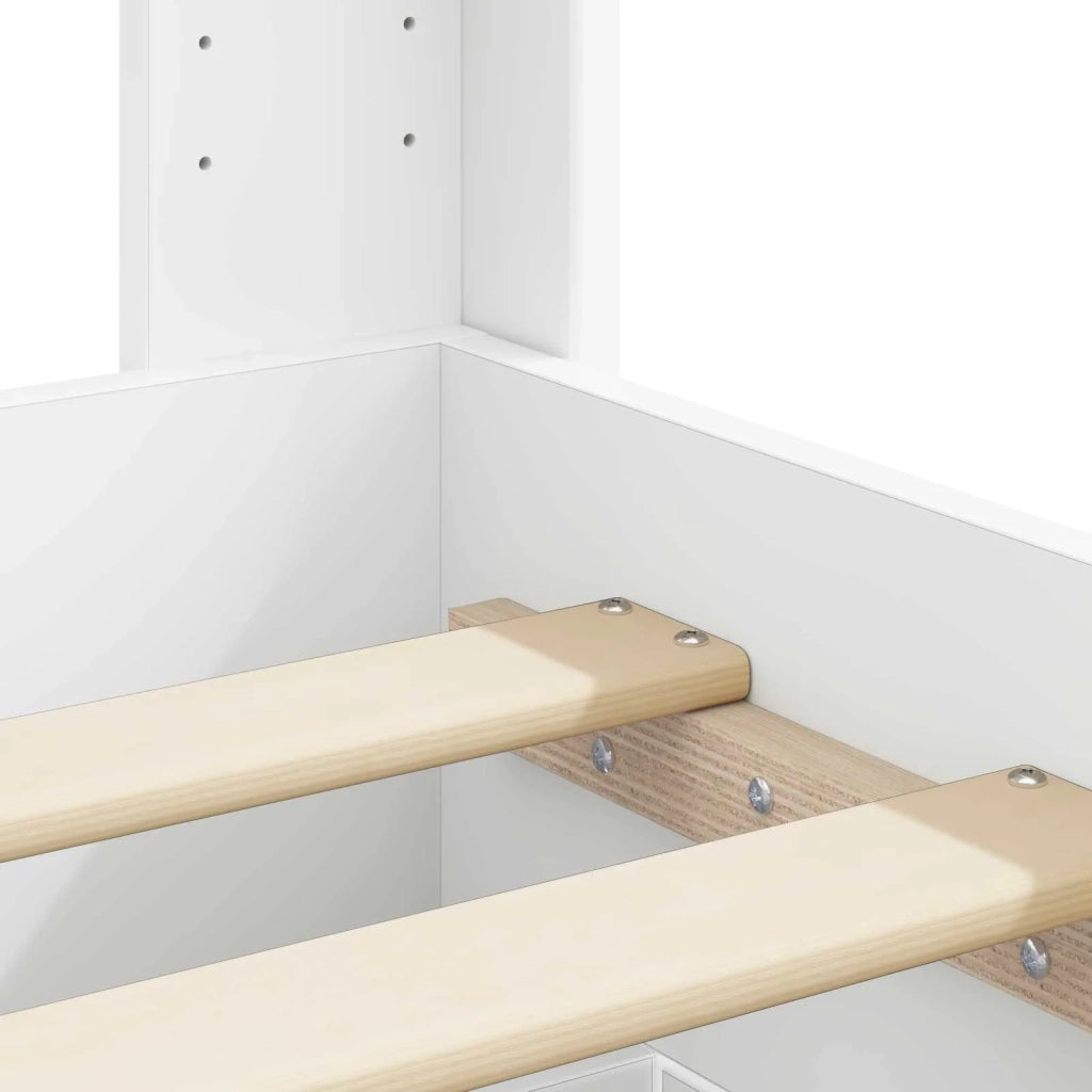 Struttura del letto con stoccaggio e testata Bianco 3414445