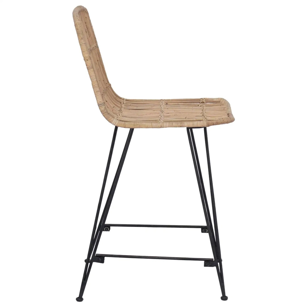 Sgabello da bar 2 pcs Naturale 44 x 54 x 96 cm Rattan e acciaio 42033208