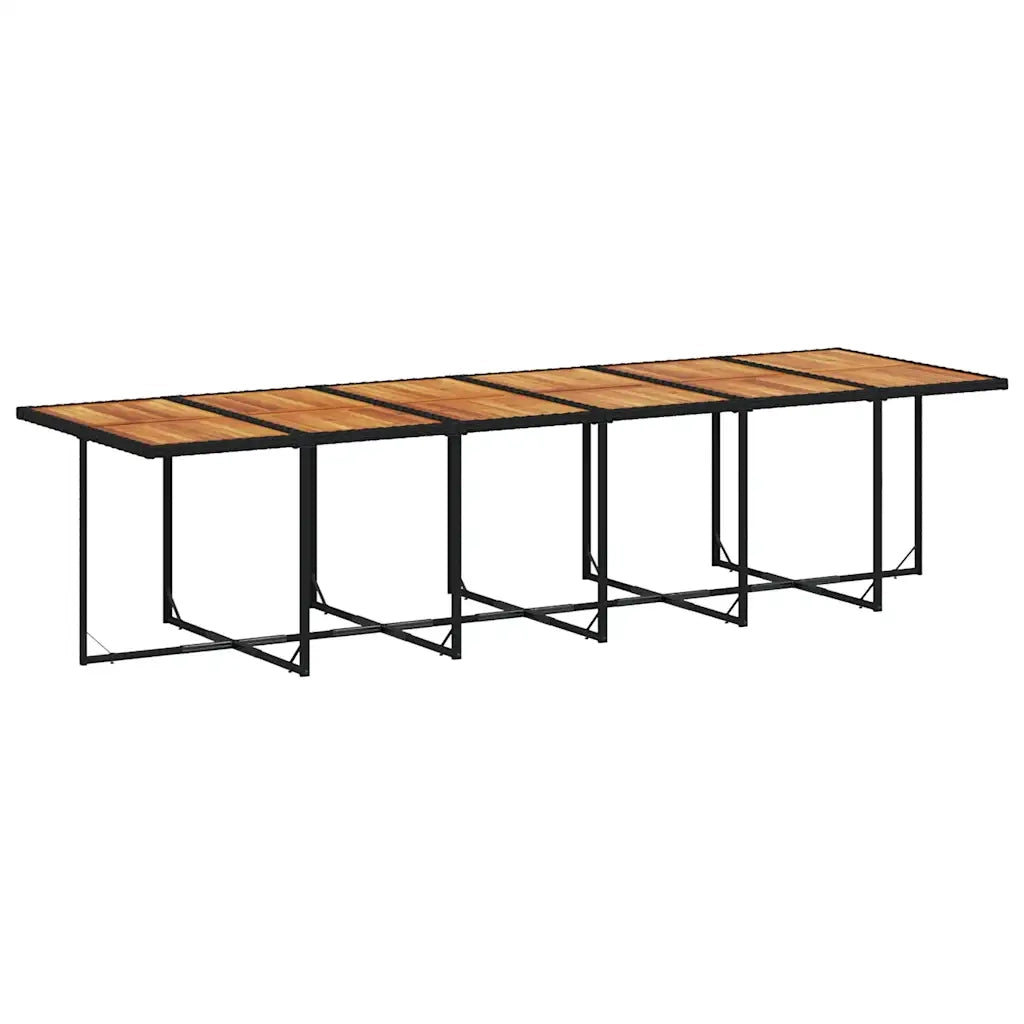 Set da Pranzo da Giardino 13pz con Cuscini Nero in Polyrattan 3211491