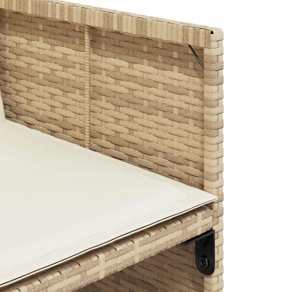 Set da Pranzo da Giardino 11 pz con Cuscini Beige in Polyrattan 3211156