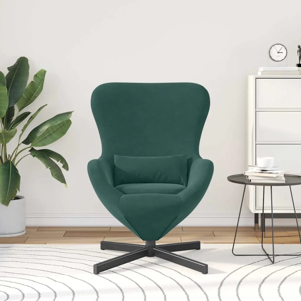 Poltrona uovo Verde Scuro 63 x 73 x 90 cm Velluto 42002758