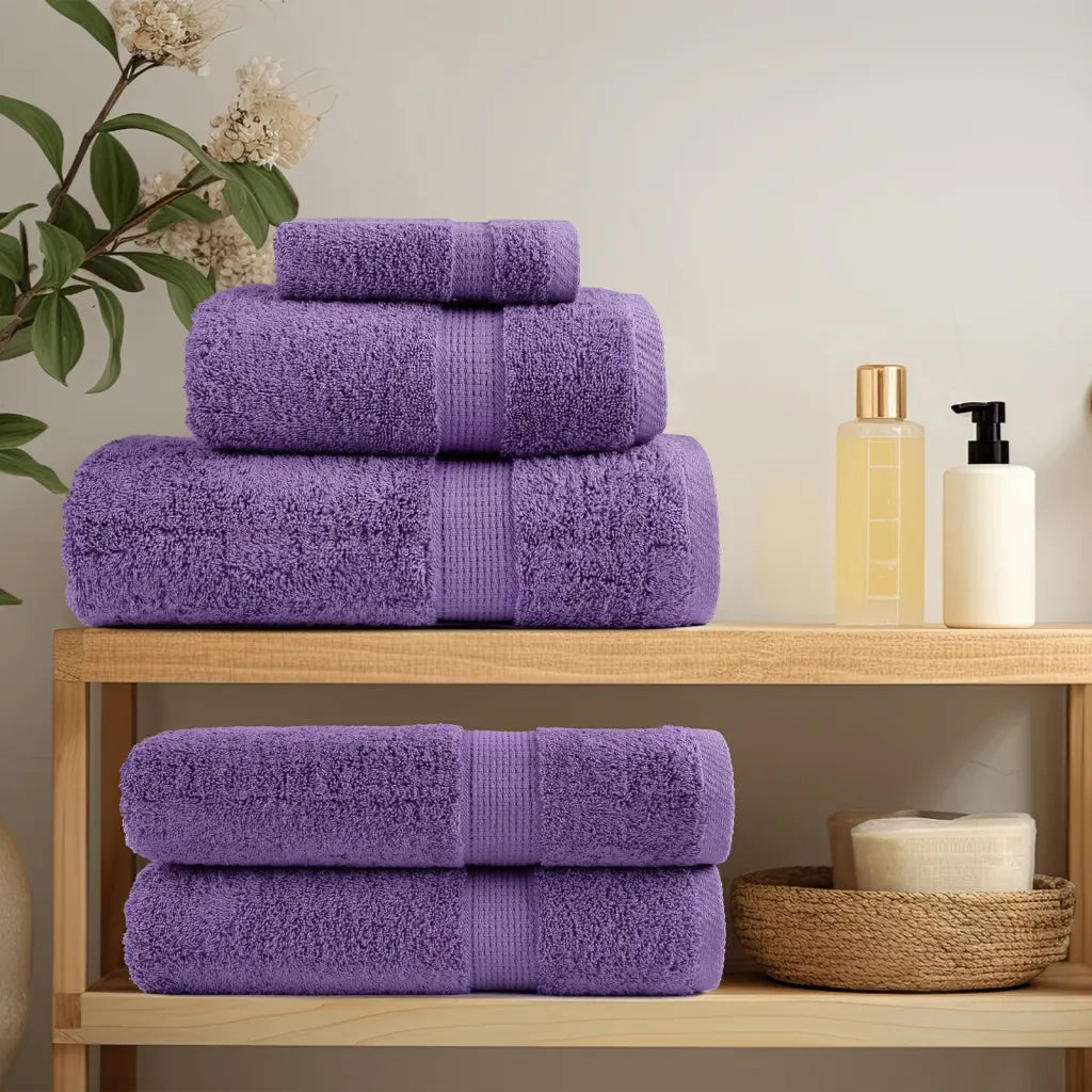 Asciugamani per Sauna SOLUND 4 pz | Teli per bagno Viola 80x200 cm 600 g/m2
