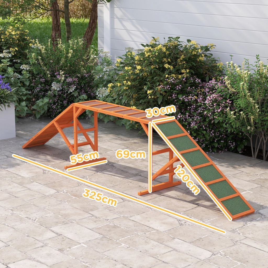 RAMPA PER AGILITY PER CANI 325 x 55 x 69 cm Arancione in legno