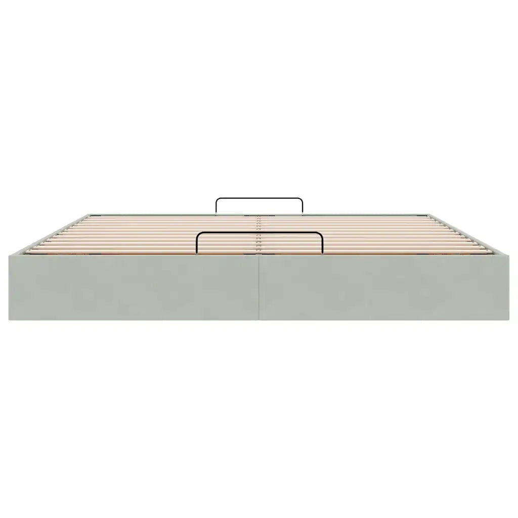 Struttura Letto Pouf senza Materasso-Giroletto con contenitore 200x200 cm in Velluto 283414