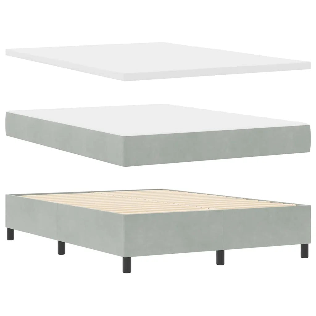 Letto a molle con materasso Grigio chiaro 160 x 200 cm Velluto 3343820