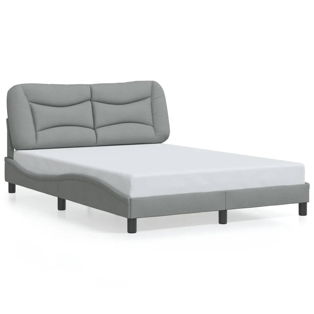 Giroletto con LED senza Materasso-Struttura Letto Hvar Grigio Chiaro 140x190 cm