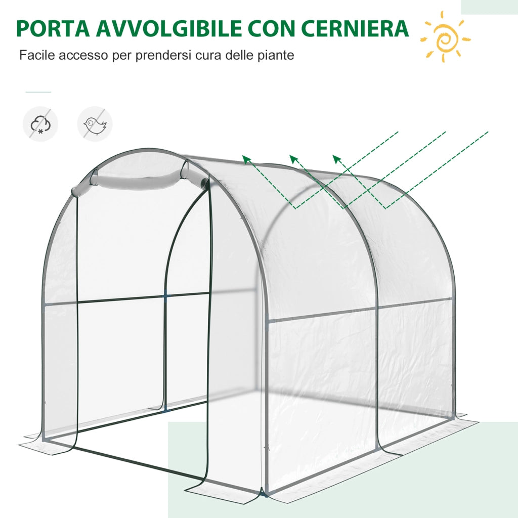 Serra da Giardino Tunnel ¨C zephmum ¨C Acciaio PVC 2x2.5x2m