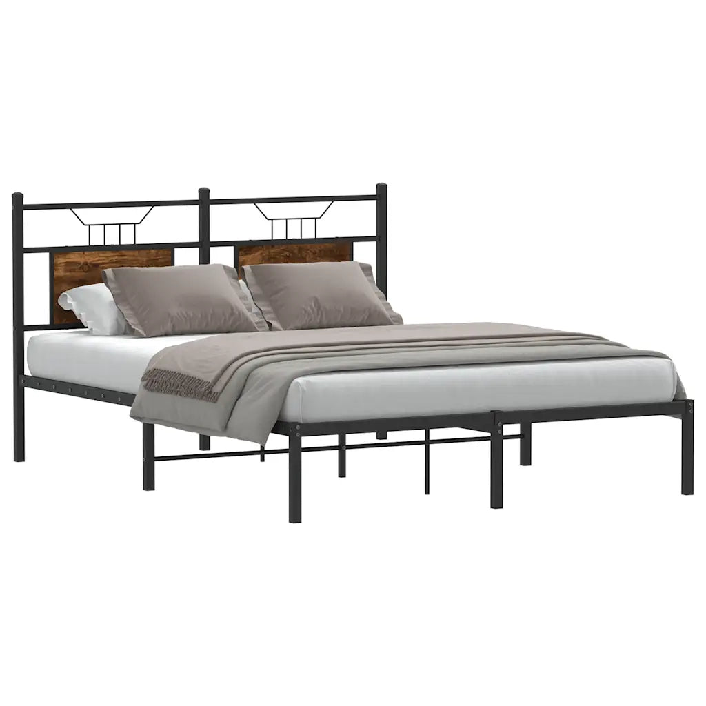 Giroletto senza Materasso-Struttura Letto Rovere Fumo 140x200 cm in Truciolato 529681