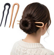 2 pezzi di spille a forma di U in stile francese in legno, spille per chignon e per trecce, accessori per capelli per signore, semplice elegante spilla per styling