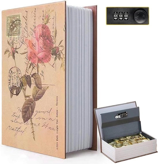 Cassaforte con Chiusura a Cifre - Cassaforte Nascosta tra i Libri - Posizione di Deposito Discreta e Sicura - Cassetto Segreto - Libreria Segreta - Deposito di Denaro e Oggetti di Valore - Cassetto di Risparmio - Nero