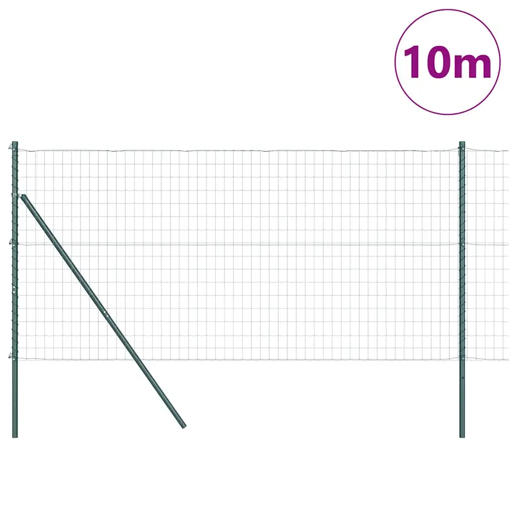 Recinzione da Giardino | Recinzione con Posto Verde 1 x 10 m Acciaio e PVC