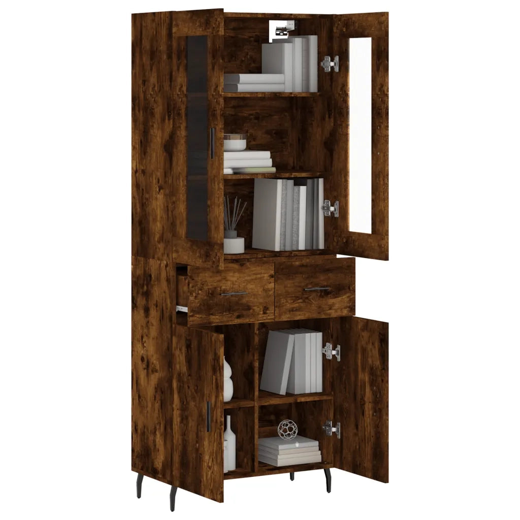 Credenza | Madia | Buffet da pranzo | Armadio da pranzo Rovere Fumo 69,5x34x180 cm in Legno Multistrato