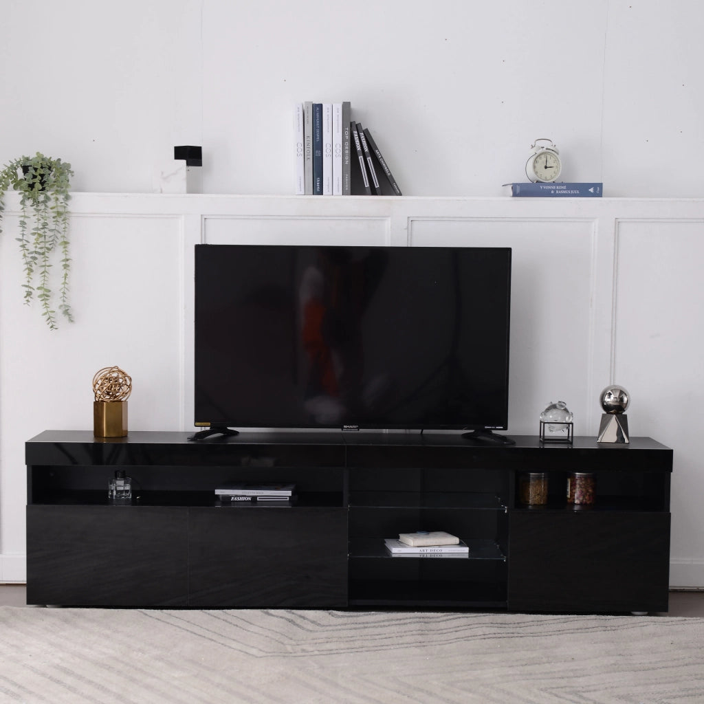 Mobile TV con LED ¨C MINIMAL ¨C Nero, 180 cm