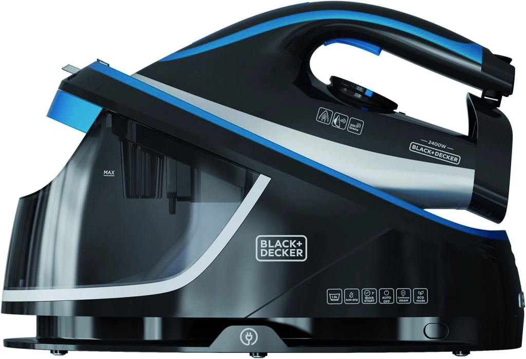 Black+Decker SISTEMA STIRANTE A CARICA CONTINUA BXSS2401E 2.400 W - 1,5 lt.  Piastra in ceramica
