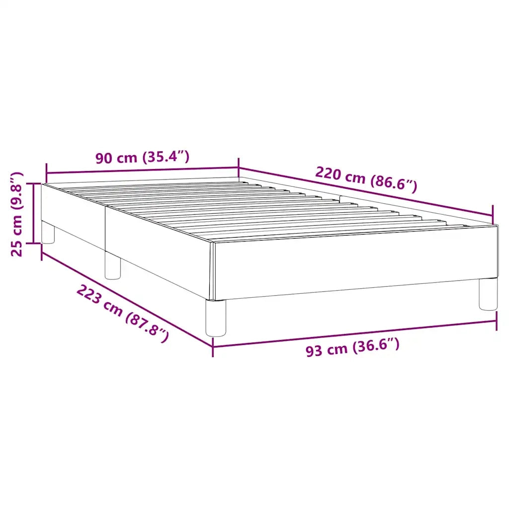 Letto singolo | Letto per adulti | Giroletto senza Materasso Blu Scuro 90x220 cm in Velluto