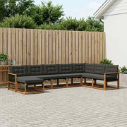 Set di divani da esterno con cuscino 8 pcs Naturale e Nero 3381616