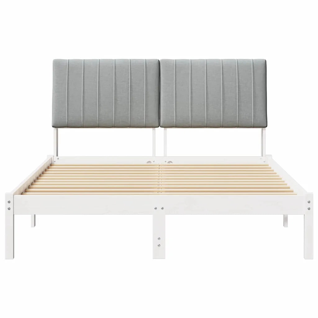Struttura del letto-Giroletto-Rete del Letto Bianco 135 x 190 cm Pino massello 855126