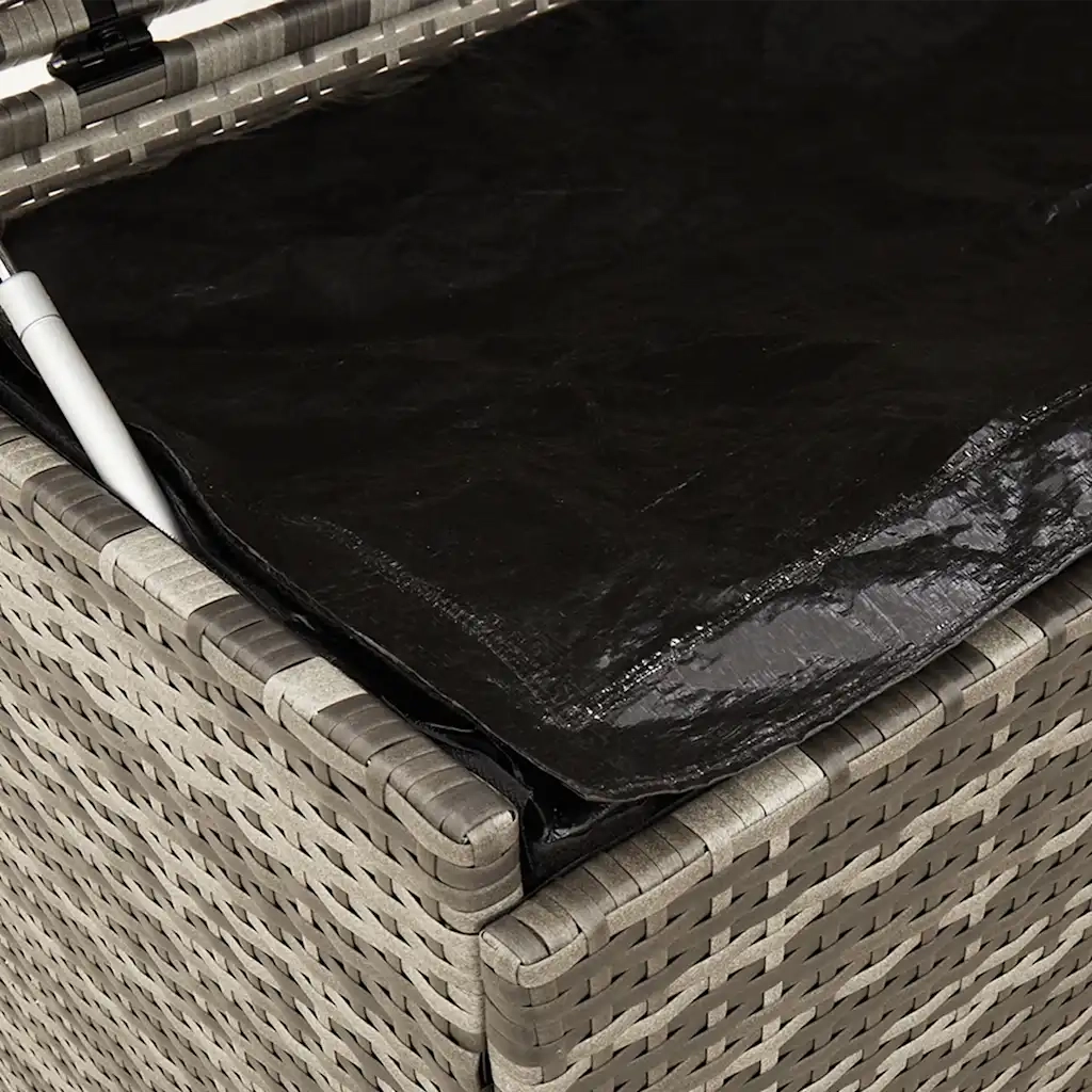 Contenitore da Giardino con Ruote Grigio 110x55x73cm Polyrattan CFW7778135