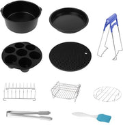 Accessori per Frittella senza Olio - Set da 10 pezzi - Adatto per contenitori da 3,5 a 4,5 L - Con ciotola in silicone e piatti - Resistenti al lavastoviglie