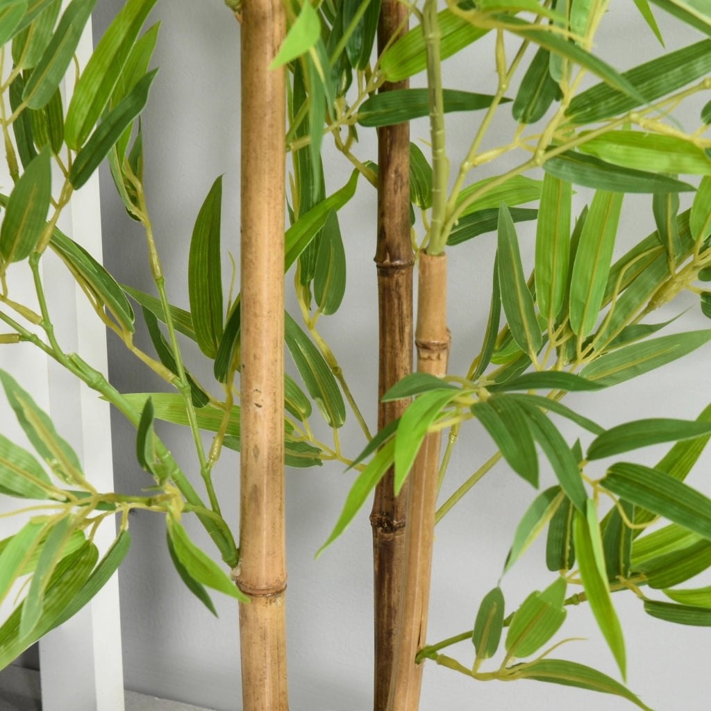 Bamb¨´ Artificiale 120cm con Tronchi Reali ¨C Xylo ¨C Verde con Vaso Nero