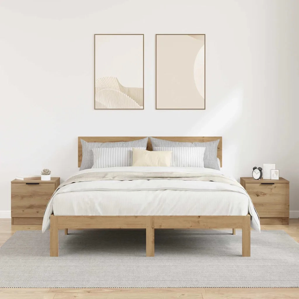 Armadietto per letto 2 pcs Rovere artigianale 40 x 39 x 40cm 880499