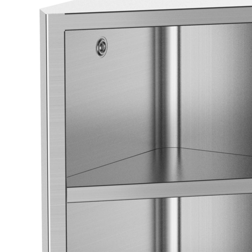 Armadietto Specchio da Bagno ¨C Xylo ¨C Angolare Murale Acciaio Inox 30x18x60 cm