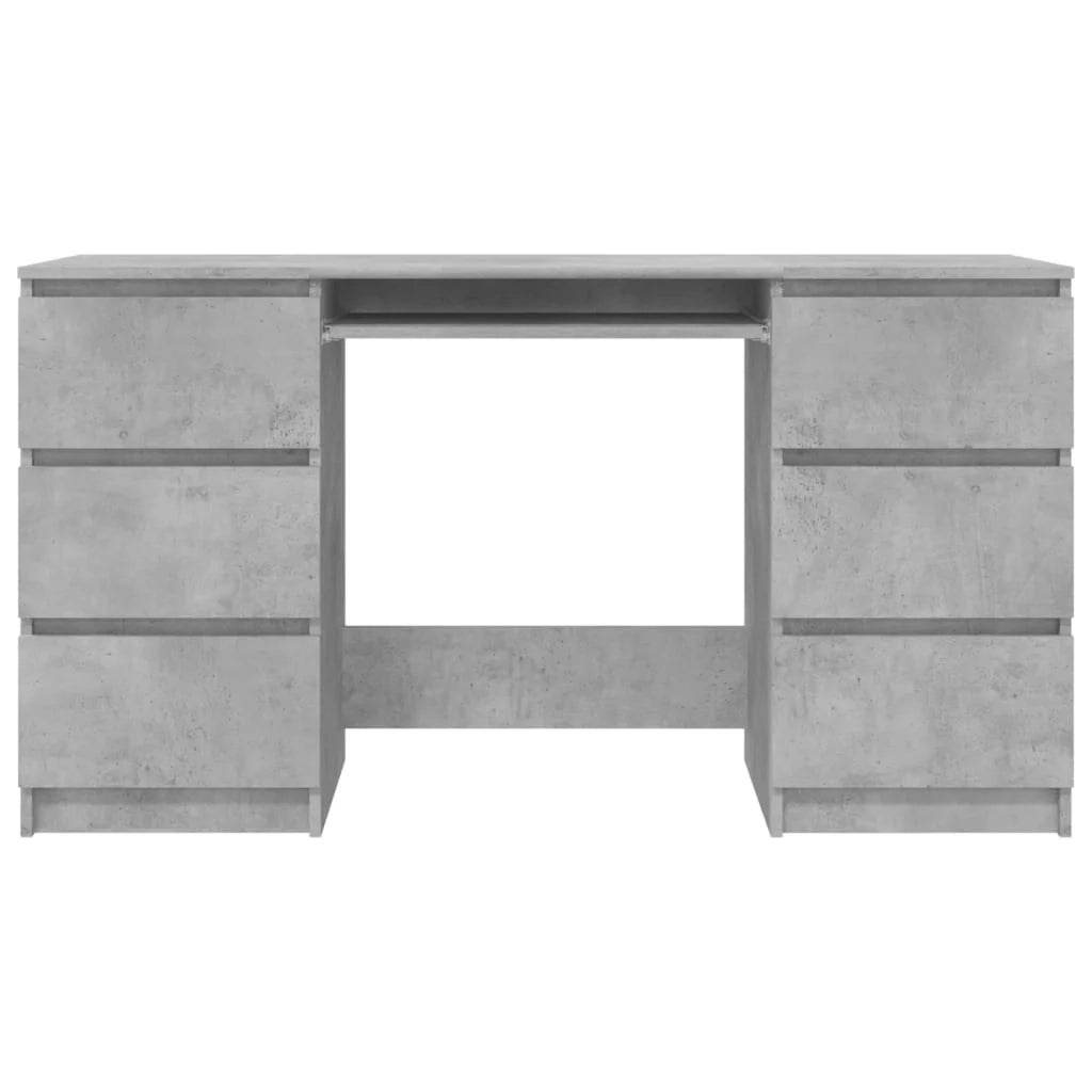 Scrivania tavolo postazione di lavoro mobile per computer studio 140 x 50 x 77 cm legno ingegnerizzato grigio 02_0023845