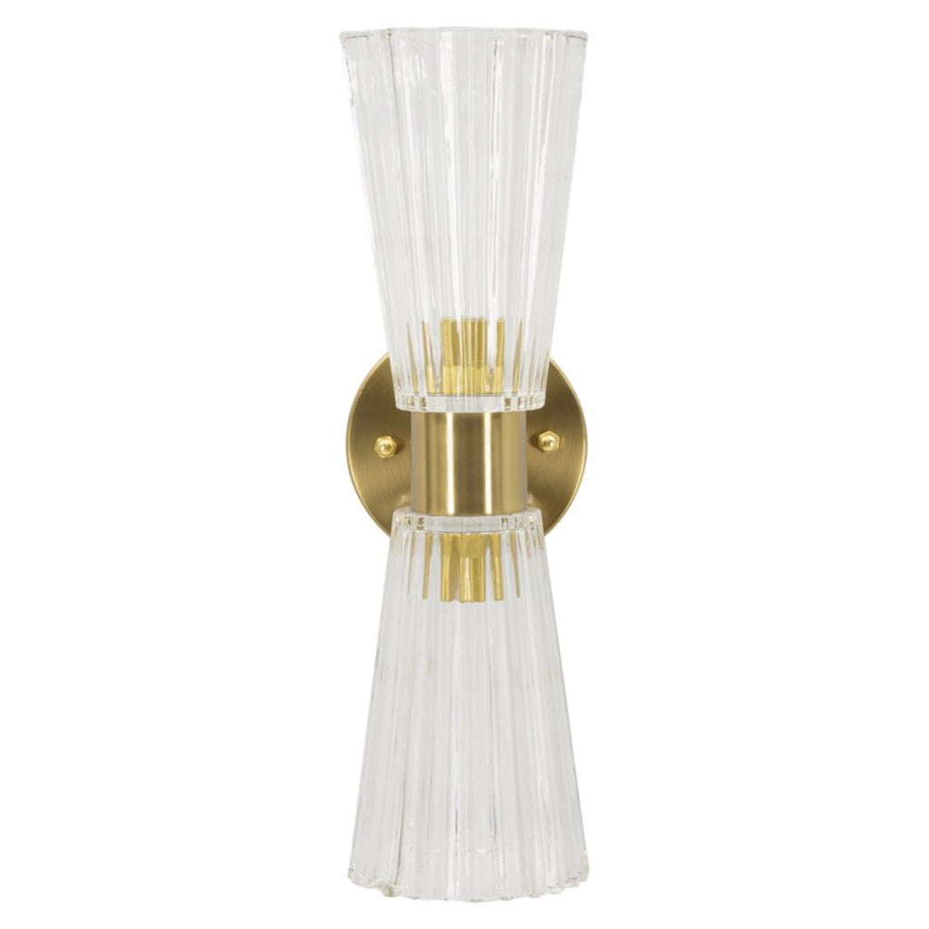 Lampada a Parete VKH908, Oro, Vetro, 11x16x40 cm